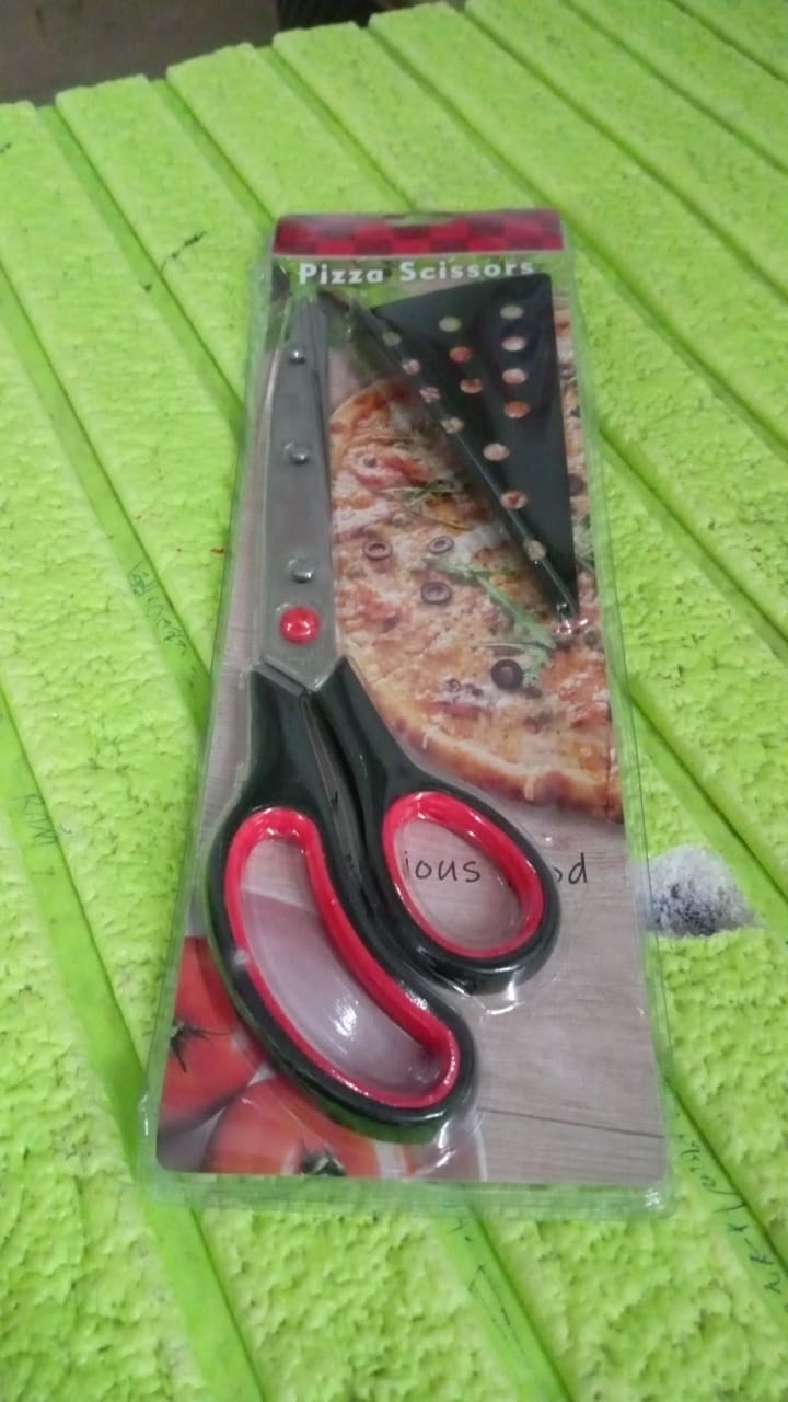 Stainless Steel Pizza Cutter Scissors Plastic Handle with Removable Spatula Stainless Steel Pizza Cutter Scissors Plastic Handle with Removable Spatula